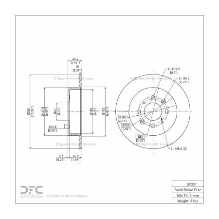 Dynamic Friction Co Disc Brake Rotor - 600-59031 600-59031